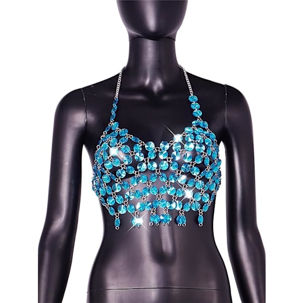 Sexy Kvinders Smykke Perle Halter Rygløs Body Chain BH