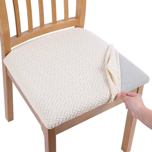 Stolsöverdrag, Set om 2, Stretch Stolsöverdrag, Stolsöverdrag för Matstolar, Tvättsbara Stolsöverdrag Beige