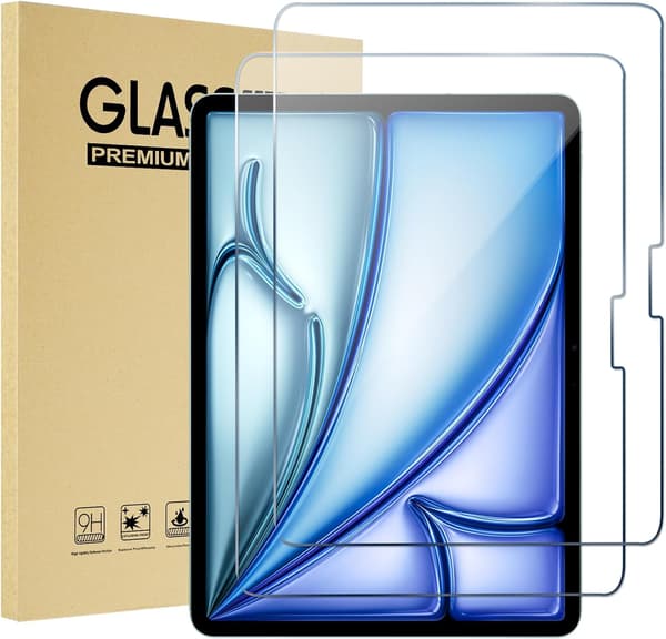 2-pack skärmskydd för iPad Air 11 tum M4/M3/M2 8:e/7:e/6:e generationen