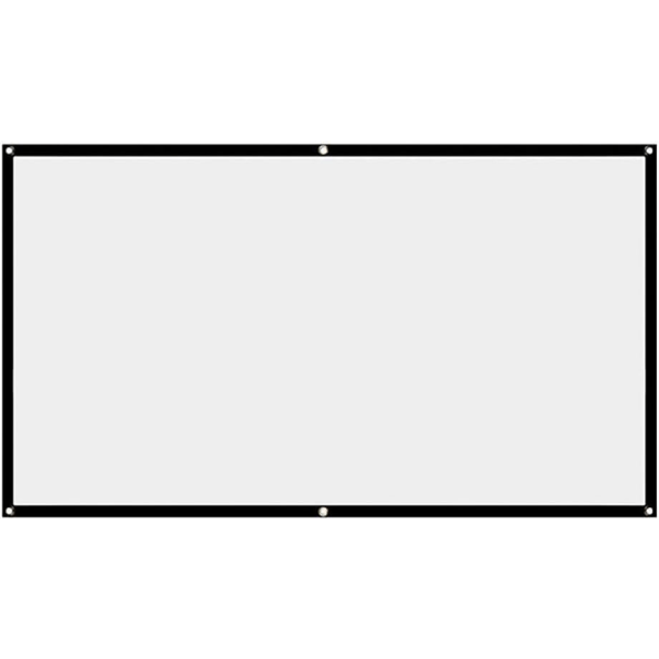 Projektorlærred, hvid projektorskærm, 16:9 No Crease Hjemmebiograf Foldbar projektionsskærm