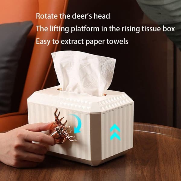 Rektangulær Tissue Cover Holder Tissueboks Deksel Dispenser Serviett Organizer for Baderom Soverom Kontor og Bil (Hvit)