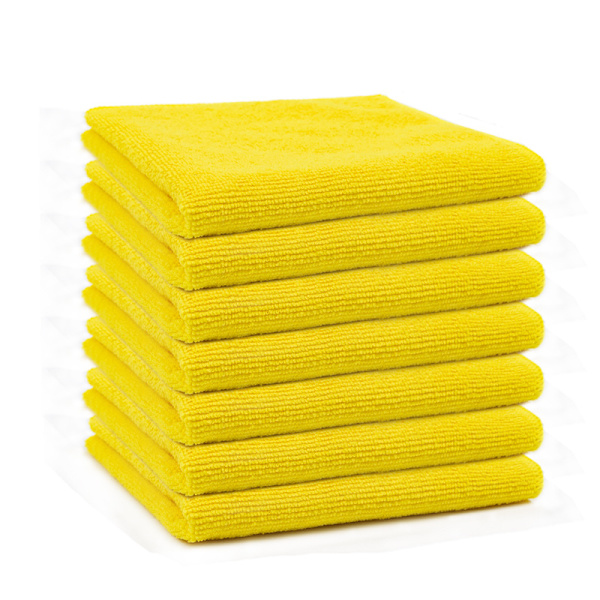 7 mikrokuitupyyhkeen setti, pehmeä, erittäin imukykyinen ja nukkaamaton Yellow