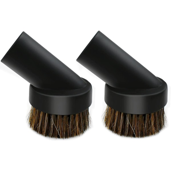 2 Pcs Black Round Dust Brush 1.25'' Vacuum Hose 25mm Horse Hair for Most Vacuum Cleaners Accessories