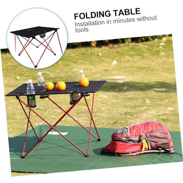 Utomhus hopfällbart bord hopfällbart campingbord resväska festbord bärbart bankettbord resealuminiumlegering röd