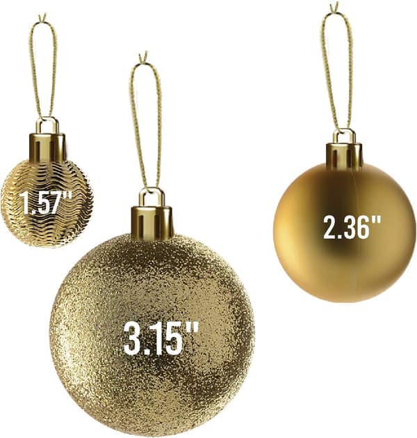 36 stk. brudsikre julekuglepynt Perfekte glitterkugler, juletræskugler julepynt