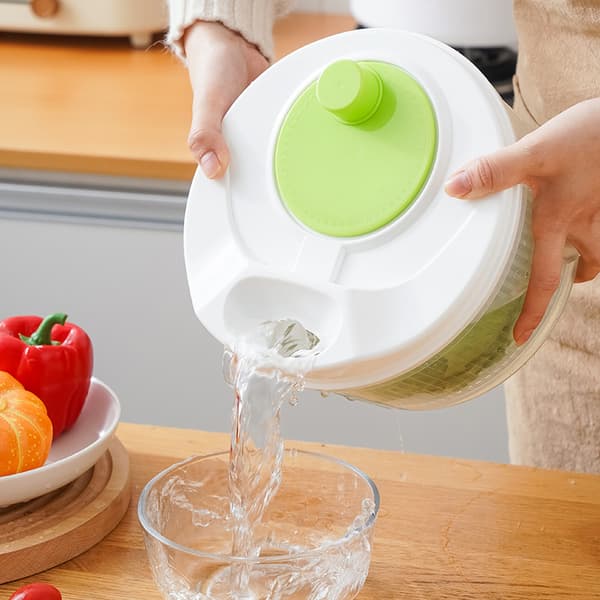 Stor salladsslunga i plast, bladtorkare, sallads- och grönsaksavvattnare