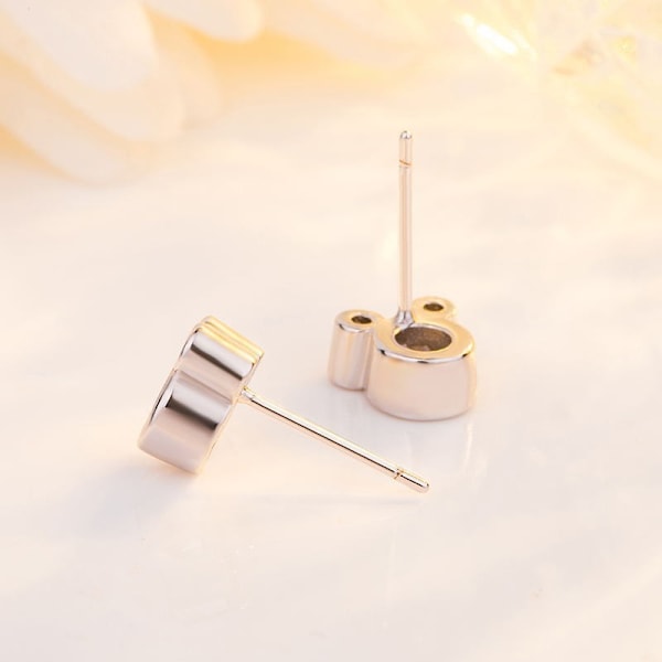 Sølv Øreringe Sterling, Søde Blændende Museformede Øreringe Cubic Stift Sæt