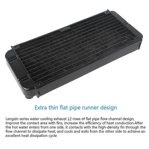 Vandkøling Computer Radiator 12 Rør Aluminium Varmeveksler Væskekøling