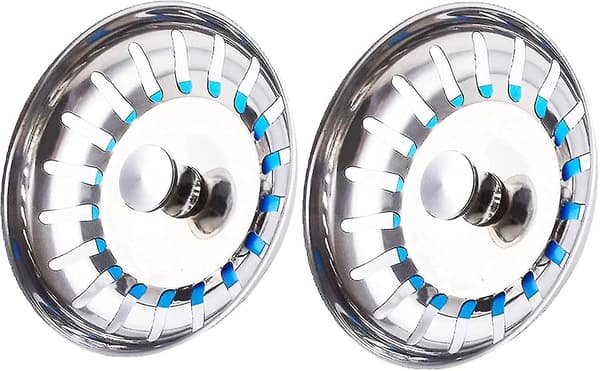 Vask Tilbehør Køkkenvask Si, 2 Stykker Rustfrit Stål Vaskprop Størrelse 80mm Let Porøs Dræning Scrollsqy