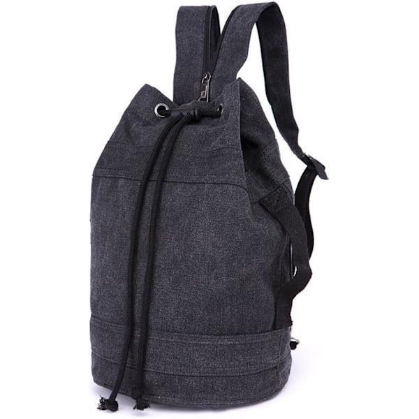 Canvas Rejse Duffles, Rejsetasker Overnatning Weekendtasker Carry On Skulder Tote Taske Rygsæk black M