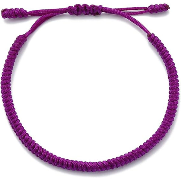 Käsintehty rannekoru, onnea tuova, naisille, miehille, teineille. Säädettävä koko! Ystävyyslahja purple