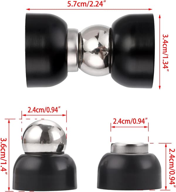 2-pack Mini Magnetiska Dörrstopp i Rostfritt Stål