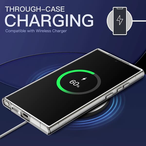 Etui til Samsung Galaxy S24 Ultra, Anti-gulning, Gennemsigtig