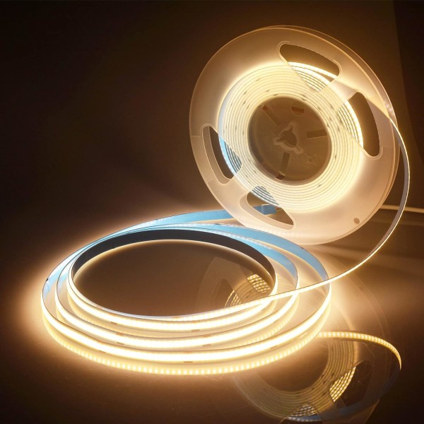 5M LED-Strip-ljus，COB Varmvit 3000K flexibel LED-remsa med hög densitet