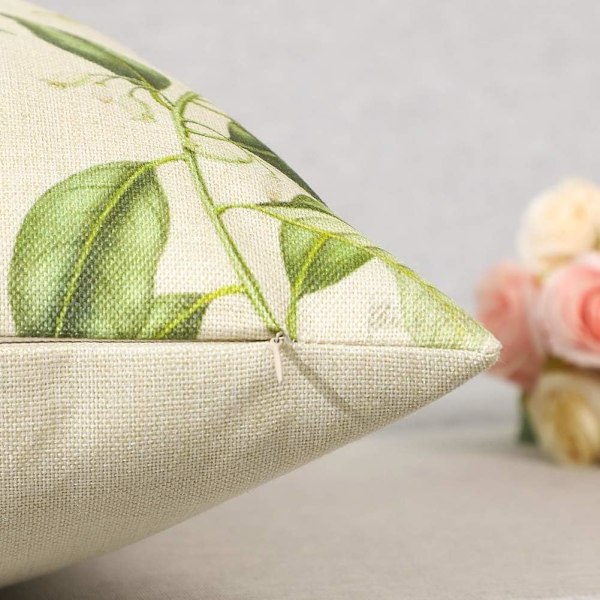 Set med 4 Dekorativa Kuddfodral 45x45cm, Vattentäta Prydnadskuddfodral med Påskliljemönster, Perfekta för Uteplatsbänken