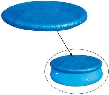 396 cm diameter poolskydd, runt poolskydd med repband, för runda ovanmarkspooler