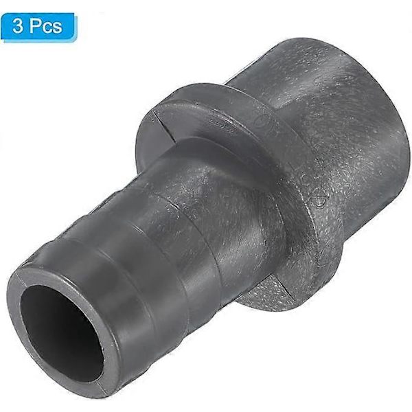 PVC Reducer Rørfitting 25mm OD 20mm Barb, 3-pak lige koblingsadapter, grå