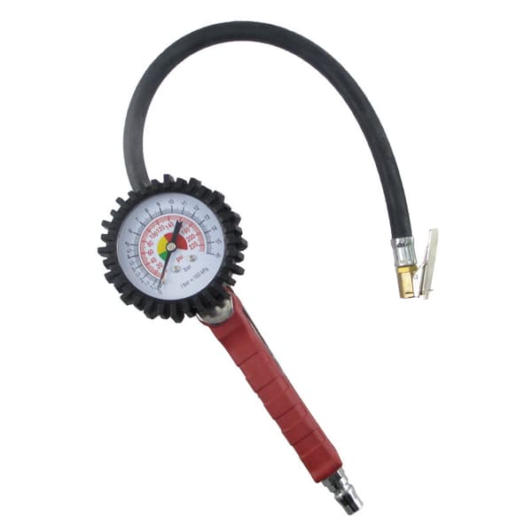 Professionell däcktryckspistol med tryckregulator 35 cm slang, Noggrann tryckmätning, Två tryckenheter markerade