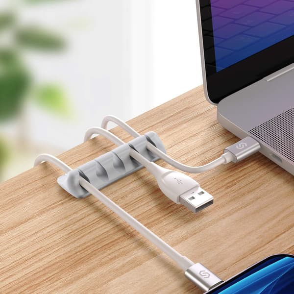 Kabelklips kabelholder 5 deler multifunksjonell kabelorganisatorsett Gray