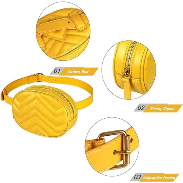 Bum Bag, PU Læder Bumbags til Damer, Vandafvisende Fanny Pack, til Daglig Brug, Ferie, Shopping, Rejser yellow
