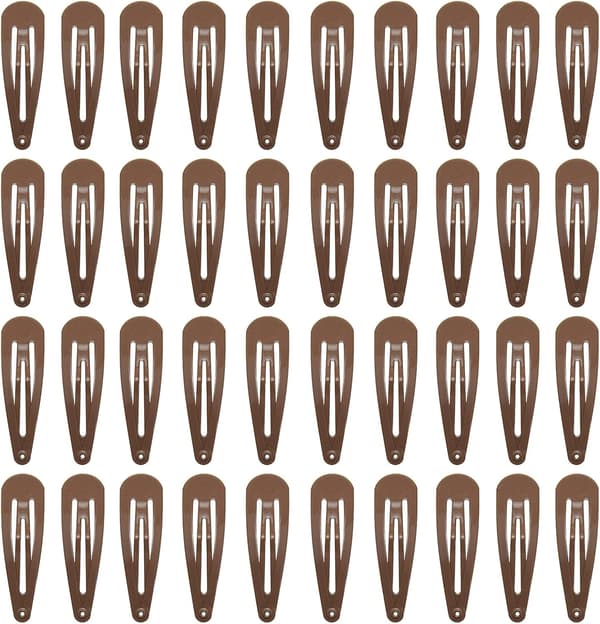 40-pack 2-tums metallklämmor för barn, hårspännen för flickor Brown 2 Inch