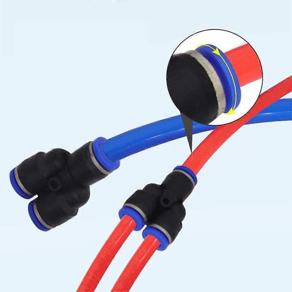 Pack Pneumatisk Koppling Vinkel, Rak, Y-Typ, T-Typ, Luftrörsreducerare för Snabbanslutning Luftledningar (8mm Rak Koppling)