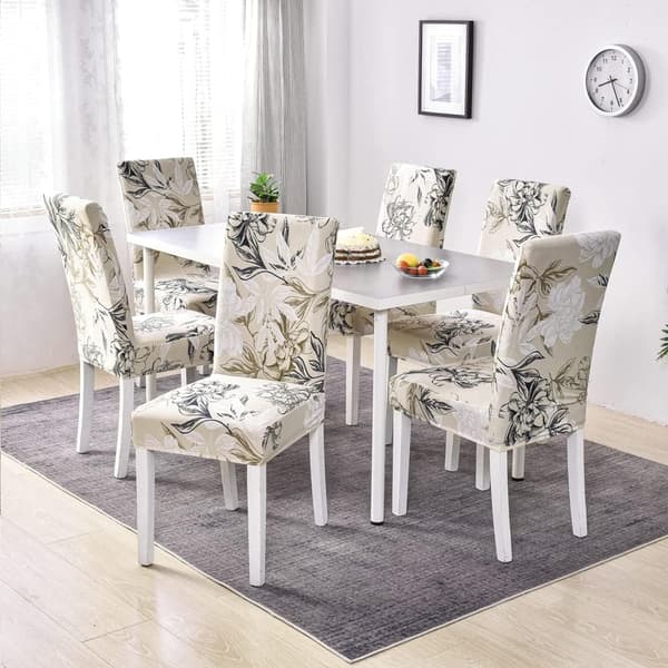 Stolsöverdrag Set om 4 Stretch Moderna Stolsöverdrag för Matrum Köks Bröllop Fest Tvättsbart Stolskydd