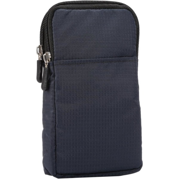 Mobiltelefon midjebelteveske, Crossbody mobiltelefonveske, utendørs reisenylon skulderveske, med belteløkke karabinkrok Navy blue 10*18*3.5 CM