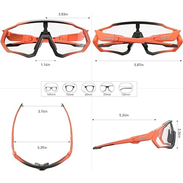 Sykkelbriller Fotochrome Solbriller MTB Terrengsykkel Unisex color 8 13.31 millimeters