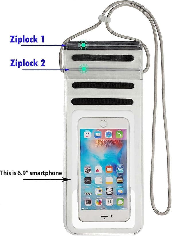Vandtæt telefonpose, vandtæt telefonetui tør poseholder til iPhone 14 Plus/14 Pro Max/13 Pro Max/13 Pro/13 til 7\" til svømning