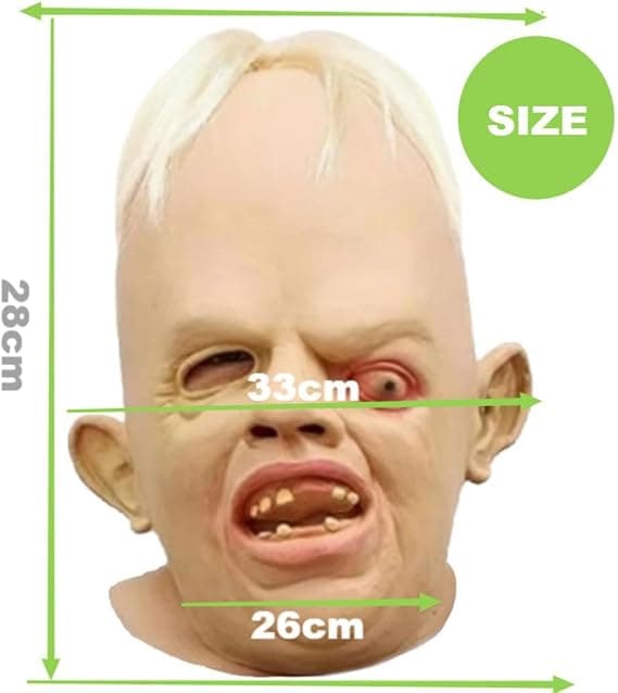 En luksusversion af en sjov maske, ideel til 80'er Halloween-kostumer, den perfekte ledsager til Halloween.