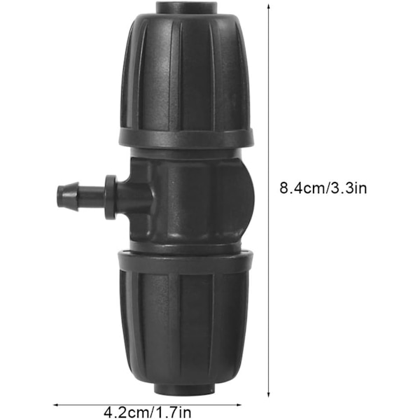 16mm til 4/7 Have Lock Pigtråd Tee-stik, 10stk/sæt Stik til PE Slange Have Vandingssystem