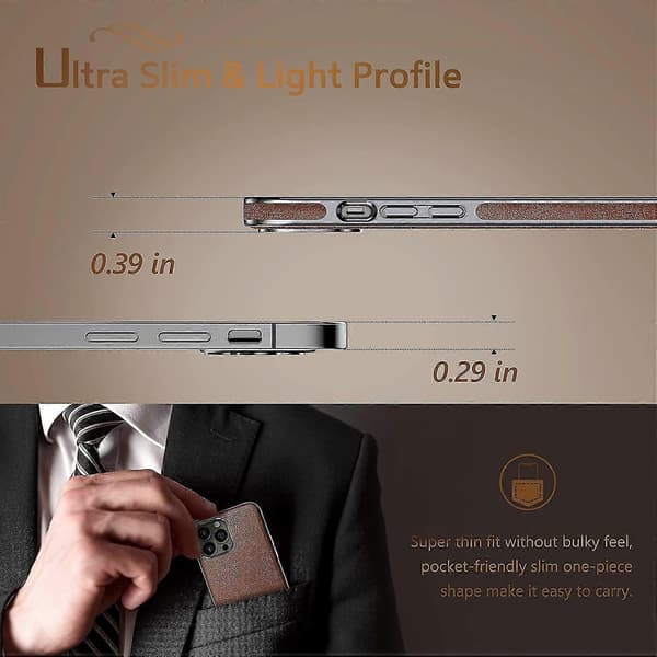 Iphone 13 Pro Max Skal, Business Slim Classic Fodral HerrBrun