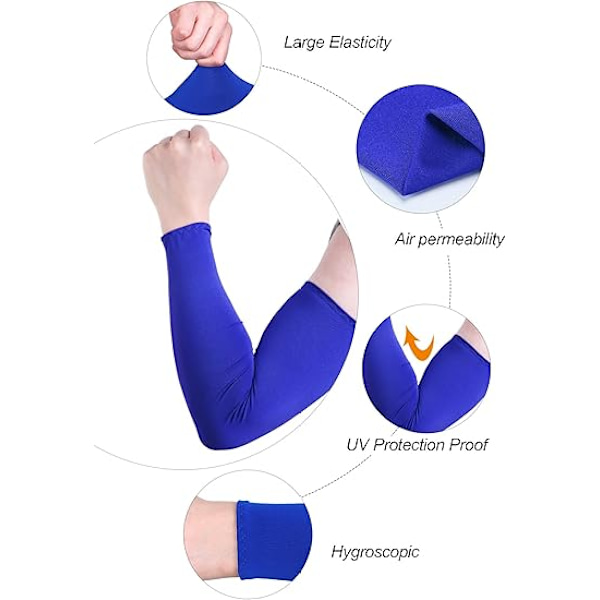 8 par unisex UV-skyddande armkylskydd i is-silke