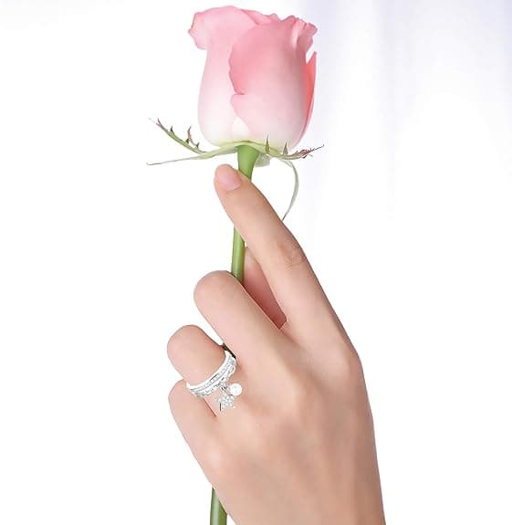 Trendy Damerings, Ring Rig på Cubic Zirconia, Justerbart Hypoallergent Materiale, Gave