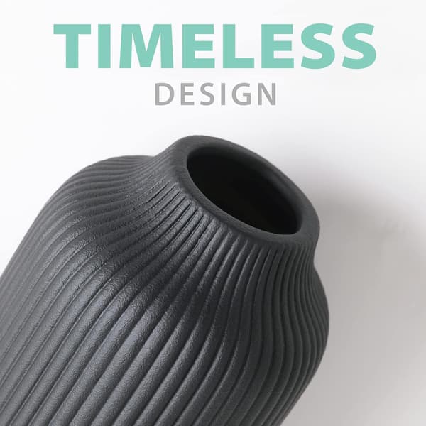 Keramisk Vas i Nordisk Stil, Deko Vas för Boho Dekor, Matt Vas Black-2