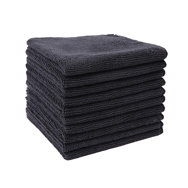 7 mikrokuitupyyhkeen setti, pehmeä, erittäin imukykyinen ja nukkaamaton Black