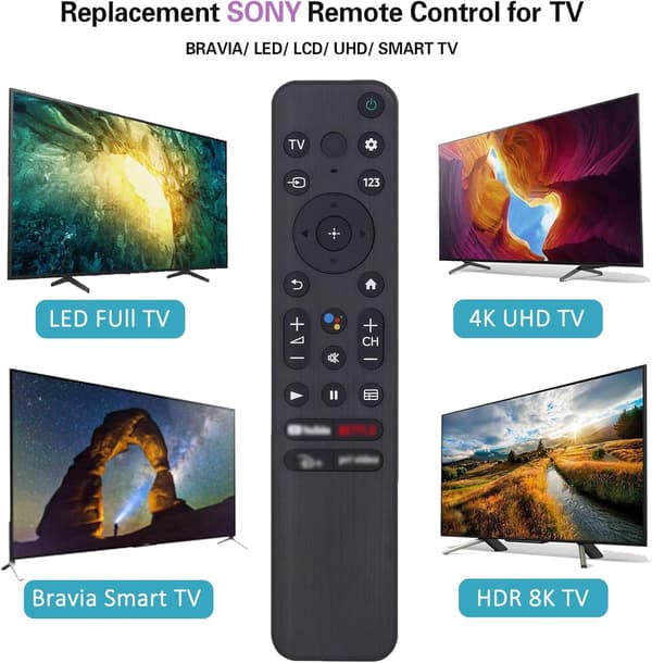 NY Sony fjernkontroll for Sony Bravia Smart TV, med stemmefunksjon