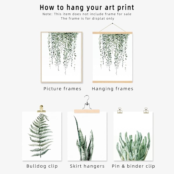 Kasvipainatukset Seinätaidetta Julisteet Esteettiset, Kasvitieteelliset Seinätaidetta Canvas-Painatukset Juliste 8x10 Painatukset Kehystämättömät Sarja 4, Lehti Seinätaidetta Painatukset