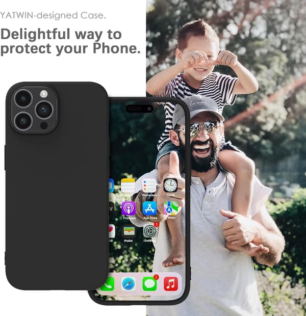 Silikondeksel til iPhone 13, myk berøring, støtsikkert, støvtett, sklisikkert helkroppsdeksel til Apple iPhone 13 Pro - Svart