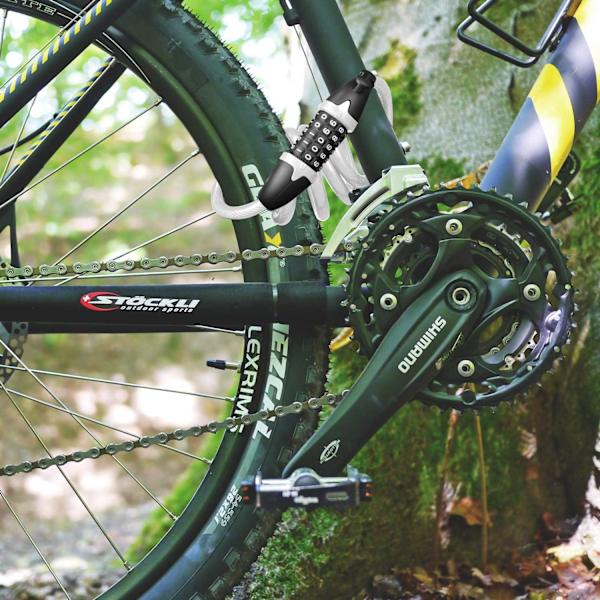 Cykel Lås med 5-cifret Kode, 1,2 m/4 fod Cykel Lås Kombinationskabel Lås White