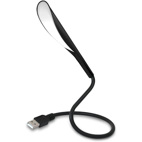 LED USB Läslampa, Beröringskänslig Strömbrytare, 3 Justerbara Ljusstyrkor, Flexibel Svanhals, för Resor, Läsning, Sovrum, Kontor Negro