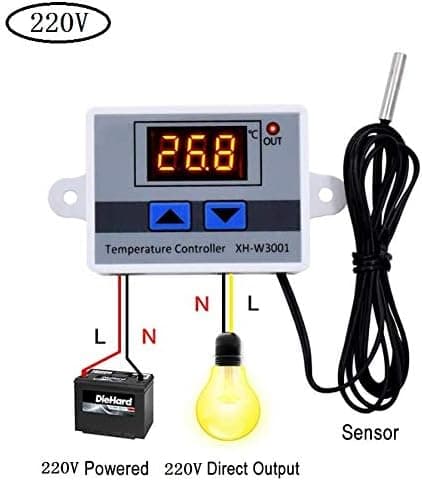 220V Digital Termostat Temperaturregulator Kylning och Värme Styrning