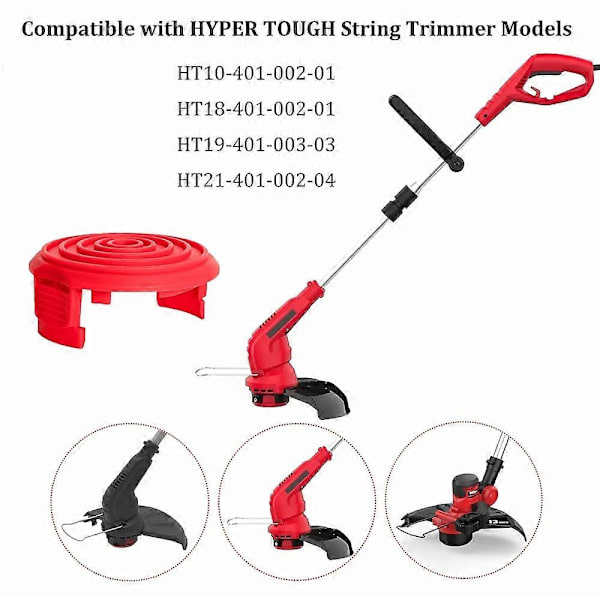 Erstatningsspolehætte til Hyper Tough plæneklipper trådspole dæksel låg TLH-01-1
