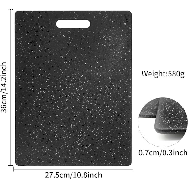 36x27,5 cm skærebræt imiterer granitlook, BPA-fri køkkenplade, nem at rengøre og antibakteriel, skærebrætter er hårde og holdbare