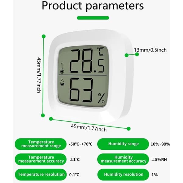 Inomhustermometer för hemmet, Set med 4 digitala termometrar hygrometrar, Digital termometer för sovrum