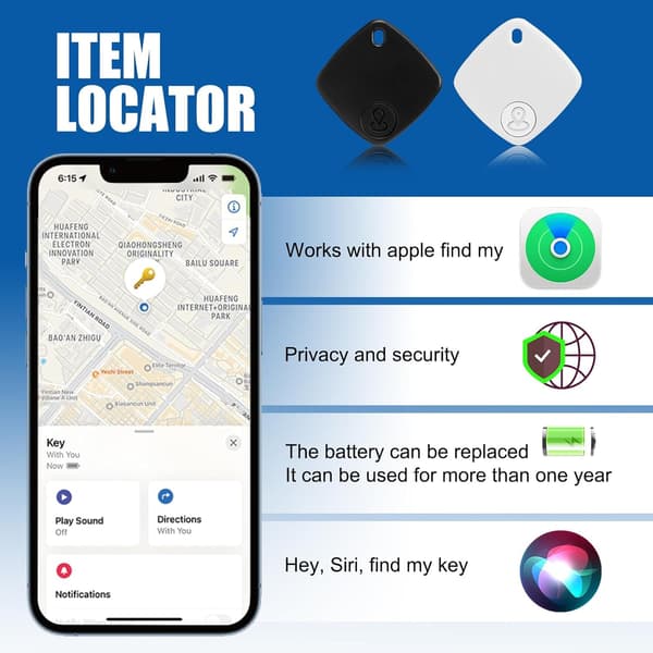 Bluetooth 4G GPS Tracker kompatibel med Apple Find My App (kun iOS), 2-pak
