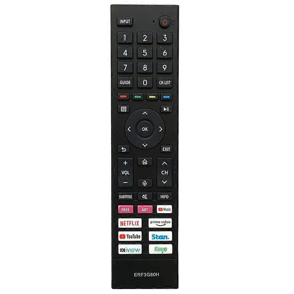 Type A ERF3G80H Fjernkontroll i plast for Hisense TV erstatningsfjernkontroll