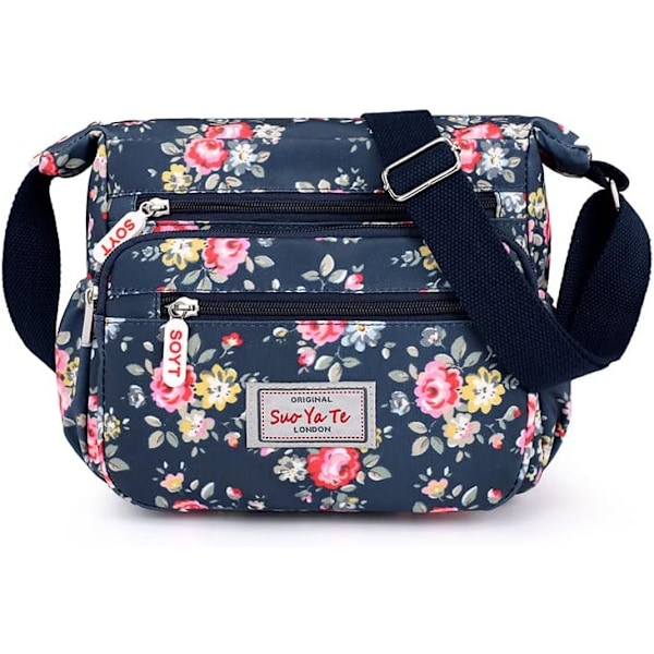 Dam Multi-Pocket Casual Crossbody Handväskor Vattentäta Axelväskor i Nylon