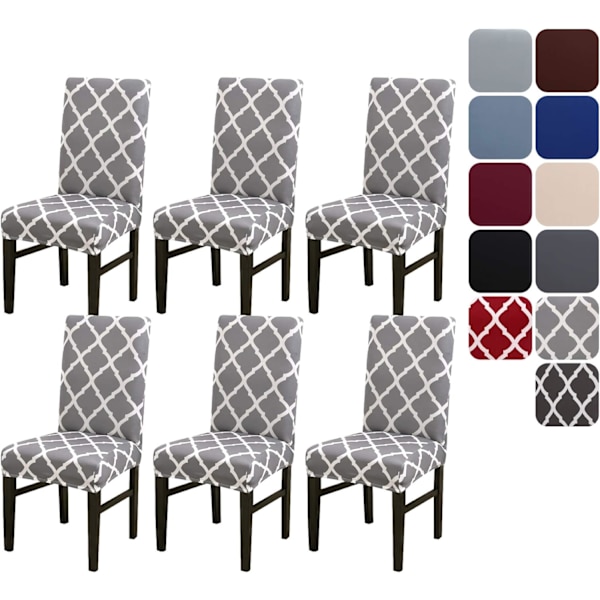 Ruokailuhuoneen tuolinpäälliset, irrotettavat ja pestävät tuolin suojukset, 4 tai 6 kappaleen sarja grey 6pcs